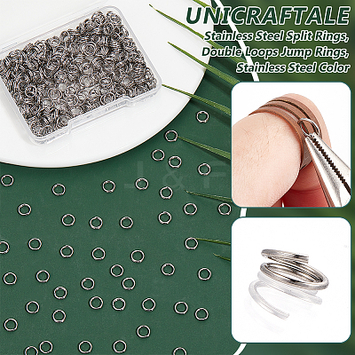 400Pcs 304 Stainless Steel Split Rings FIND-UN0016-08-1