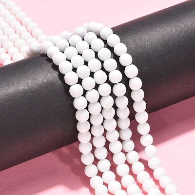 Synthetic White Agate Beads Strands X-G-D419-6mm-01-1