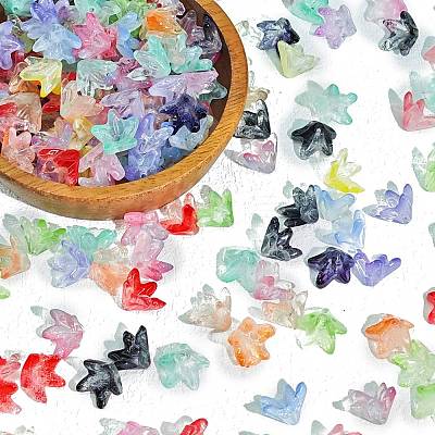 Transparent Lampwork Bead Caps PW-WGE0AB5-10-1