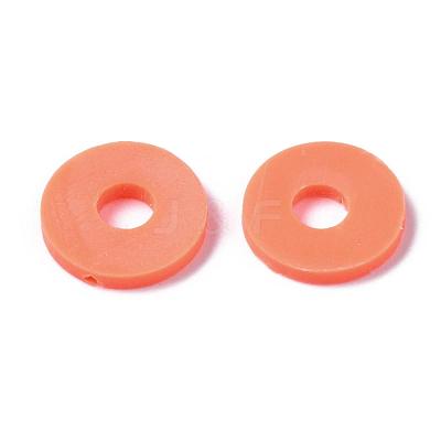 Flat Round Handmade Polymer Clay Beads CLAY-R067-10mm-12-1