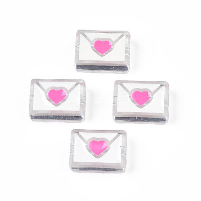 Valentine's Day Transparent Acrylic Beads X-ACRC-S039-11G-1