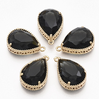 Faceted Glass Pendants GLAA-T010-016A-1