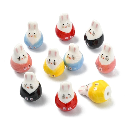10Pcs 5 Colors Handmade Porcelain Beads PORC-CJ0001-48-1