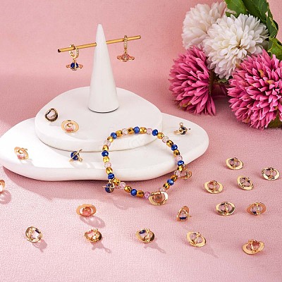 20Pcs Alloy Planets Charm Pendant 3D Planets Charm with Moon Universe Pendant for Jewelry Necklace Earring Making Crafts JX270A-1