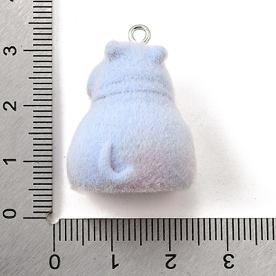 Flocky Opaque Resin Pendants FIND-U030-13P-1