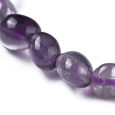 Natural Amethyst Bead Stretch Bracelets BJEW-K213-05-1