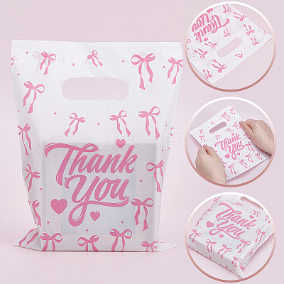 100Pcs Bowknot Thank You Printed Eco-Friendly Reusable Bags ABAG-SP0001-61A-A-1
