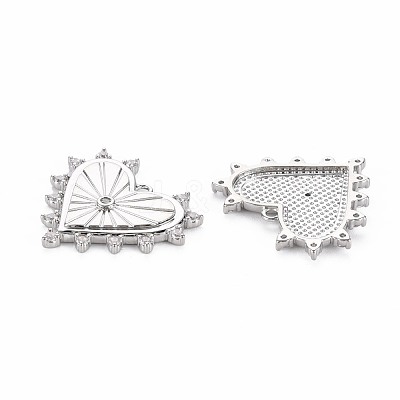 Brass Micro Pave Clear Cubic Zirconia Pendants KK-S356-700-1