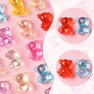 140Pcs Transparent Acrylic Beads MACR-FS0001-98-1