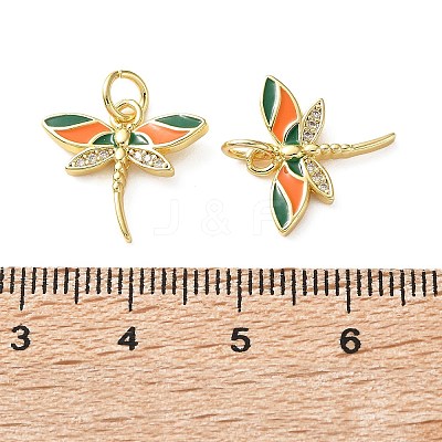 Brass Micro Pave Clear Cubic Zirconia Pendants CU-CBA2554-02G-01-1