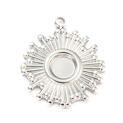Non-Tarnish 304 Stainless Steel Pendant Cabochon Settings STAS-P333-04P-1