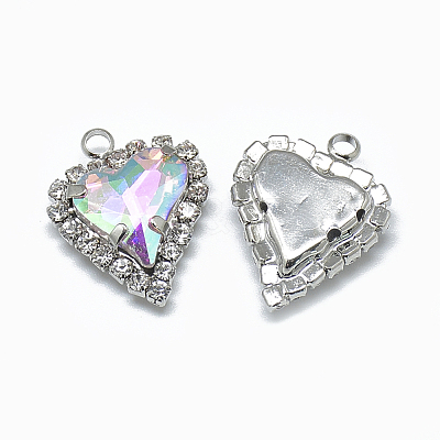Glass Rhinestone Pendants RGLA-T128-12x13-03P-1