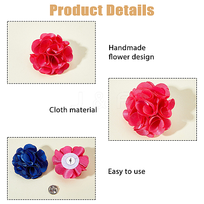 16Pcs Flower Cloth Pins JEWB-WH0020-113-1