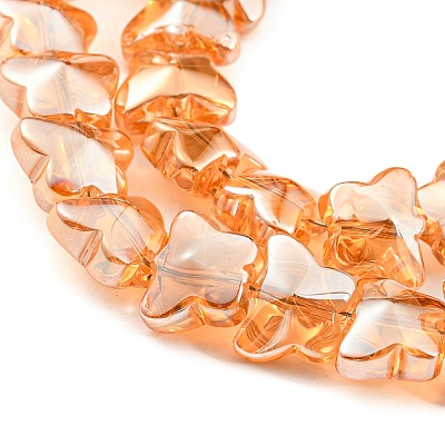 Pearl Luster Plated Electroplate Transparent Glass Beads Strands EGLA-G037-11A-PL02-1
