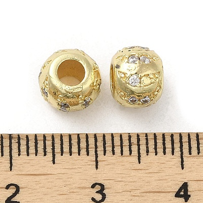 Rack Plating Brass Micro Pave Cubic Zirconia Beads KK-F866-06G-1