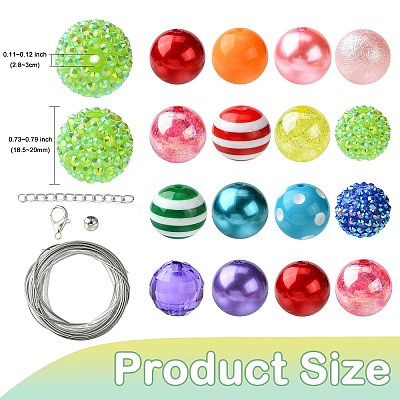Round Opaque Acrylic Beads Kit OACR-CJC0002-05A-1