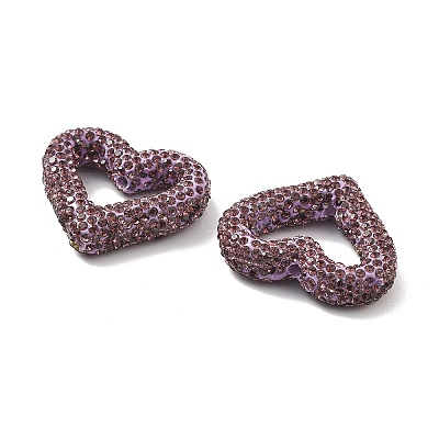Heart Shape Polymer Clay Rhinestone Beads CLAY-NH0001-09A-05-1