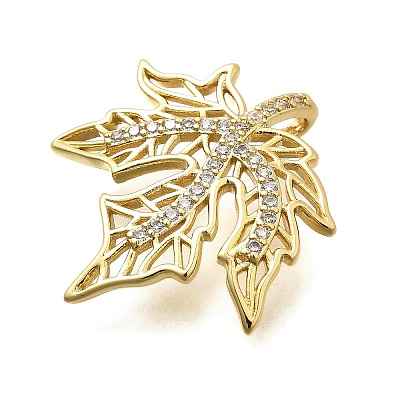 Brass Micro Pave Cubic Zirconia Pendants KK-C087-01G-1
