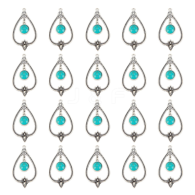 20Pcs Synthetic Turquoise Big Pendants FIND-AR0002-27-1