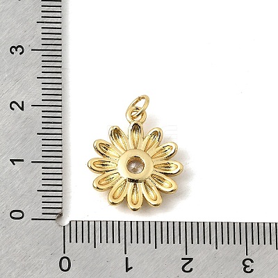 Brass Micro Pave Clear Cubic Zirconia Pendants KK-A296-07C-G-1