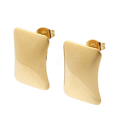 Ion Plating(IP) 201 Stainless Steel Stud Earrings EJEW-K270-09G-1