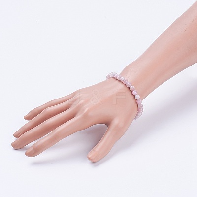 Natural Kunzite Stretch Bracelets X-BJEW-JB03738-01-1