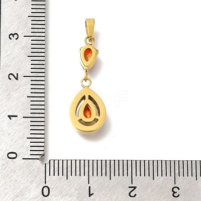 Ion Plating(IP) 304 Stainless Steel Micro Pave Cubic Zirconia Pendants STAS-H228-03G-05-1