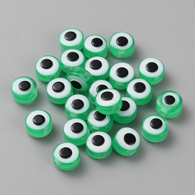 Evil Eye Resin Beads RESI-WH0022-01-1