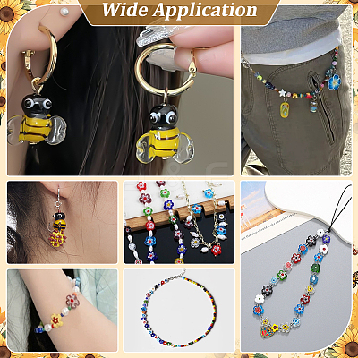 66Pcs 3 Styles Handmade Millefiori Glass Lampwork Beads & Lampwork Beads LAMP-PH0001-48-1