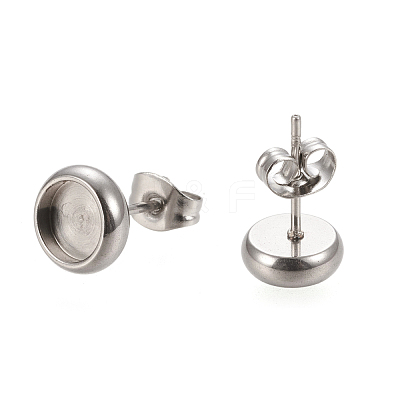 Non-Tarnish 304 Stainless Steel Stud Earring Settings STAS-K202-05B-P-1
