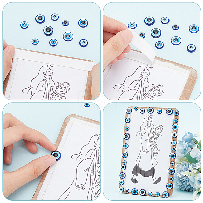 300Pcs 6 Styles Resin Evil Eye Cabochons CRES-HY0001-05-1