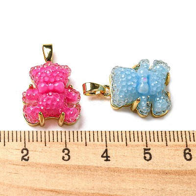 Druzy Resin Pendants RESI-G086-04G-1