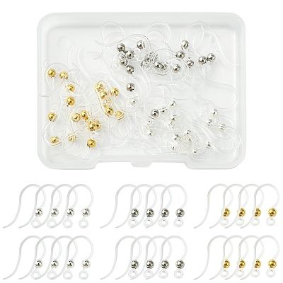 60Pcs 3 Colors Eco-Friendly Plastic Earring Hooks STAS-FS0001-61-1