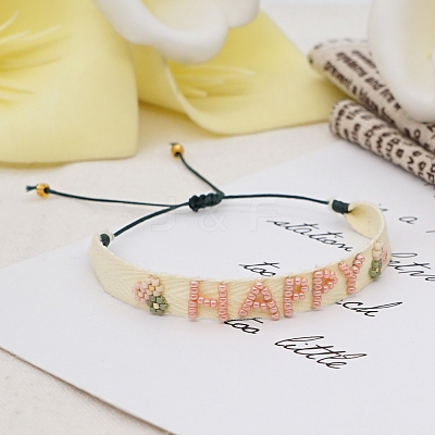 Adjustable Nylon Cord Braided Bead Bracelets BJEW-C011-14B-1