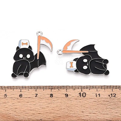 Halloween Theme Alloy Enamel Pendants ENAM-T022-54P-03-1