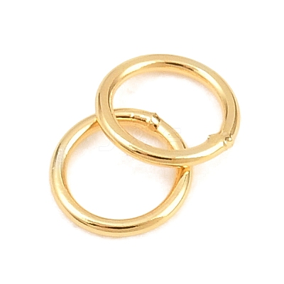 Brass Closed Jump Rings KK-D257-01G-08-1