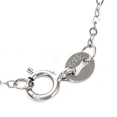 Rhodium Plated 925 Sterling Silver Cable Chains Necklace Makings STER-B001-03P-B-1