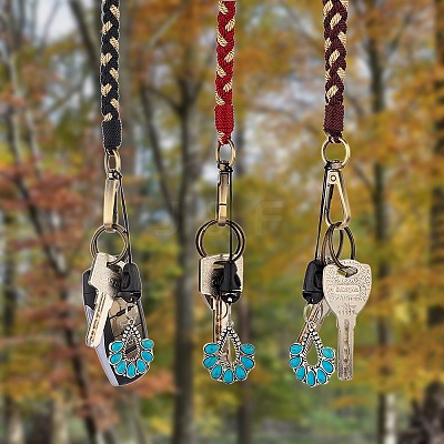 3Pcs Boho Macrame Wristlet Keychain Keying KEYC-SW00004-08-1