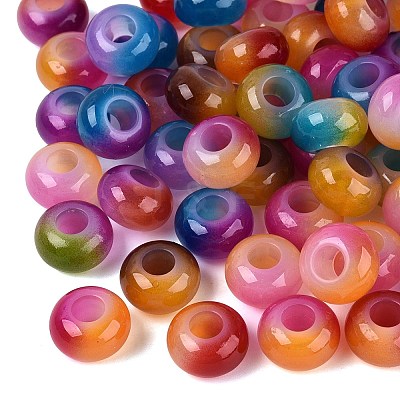 Two Tone Imitation Jelly Acrylic European Beads OACR-Q200-37-1