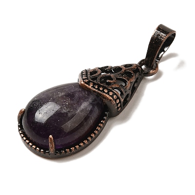 Natural Amethyst Pendants G-H065-01R-18-1