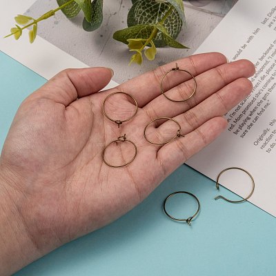 Brass Wine Glass Charm Rings EC067-2AB-NF-1