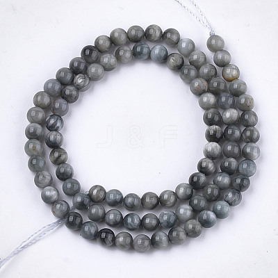 Natural Hawk's Eye Beads Strands G-S333-6mm-034-1