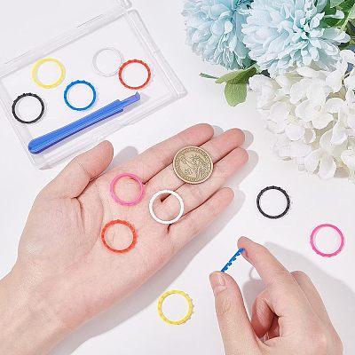 6 Pairs 6 Colors Plastic Decorative Accent Rings for Game Controller FIND-FH0005-23-1