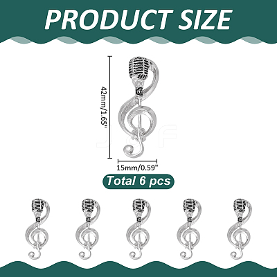 6Pcs Microphone Alloy Lapel Pins for Backpack Clothes JEWB-ME0001-15P-1