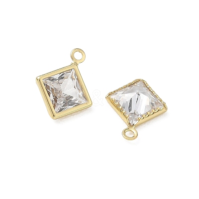 Brass Pave Clear Cubic Zirconia Charms CU-CBAD360-04G-01-1