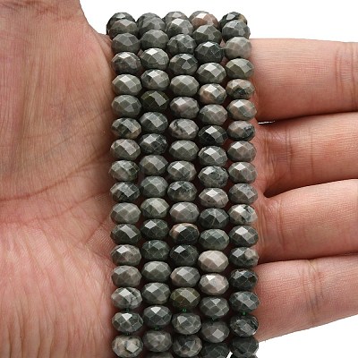 Natural Green Wood Lace Stone Wooden Jasper Beads Strands G-Z111-A15-02-1