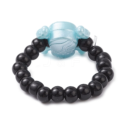 Acrylic Skull Stretch Rings RJEW-JR00927-01-1