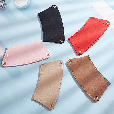 5Pcs 5 Colors PU Leather Heat Resistant Reusable Cup Sleeve AJEW-WR0001-58A-1