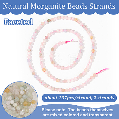 2 Strands Natural Morganite Beads Strands G-NB0004-76-1