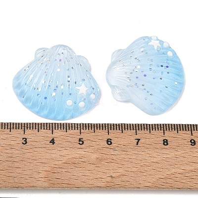 Opaque Resin & Paillette Cabochons RE-CBA6E1B-01A-1